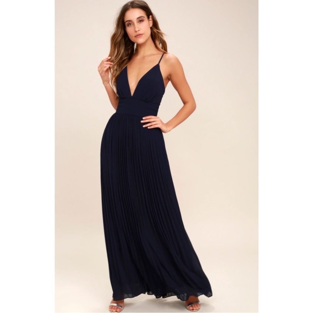 Lulu's Navy Blue Maxi Dress